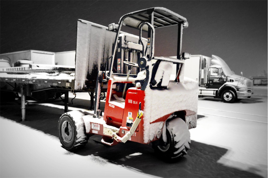 Red forklift